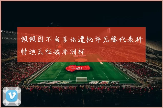 佩佩因不当言论遭批评无缘代表科特迪瓦征战非洲杯